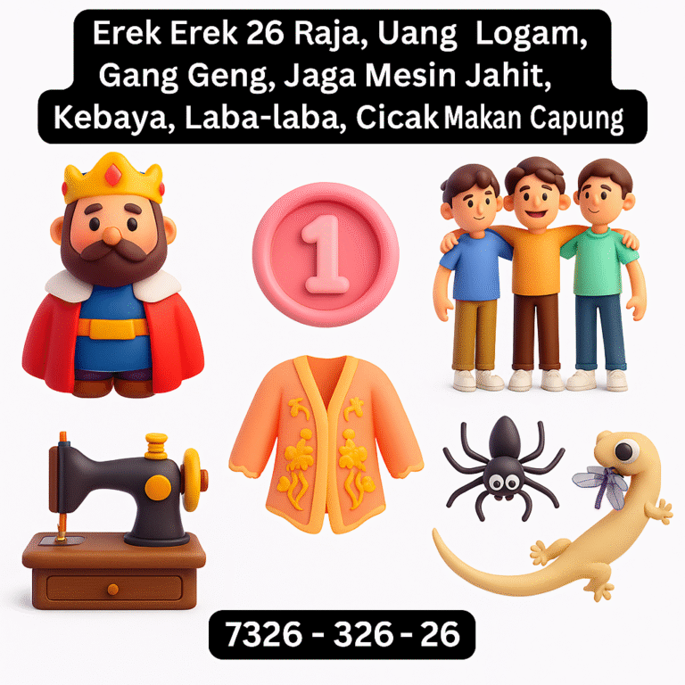 Erek Erek 26 Tafsir Mimpi Raja, Uang Logam, Gang Geng, Jaga Mesin Jahit, Kebaya, Laba-Laba, dan Cicak Makan Capung