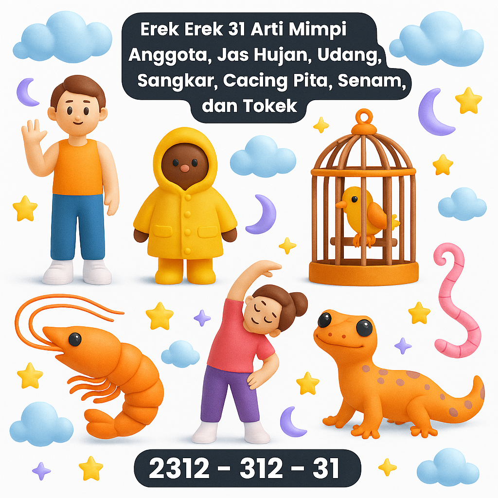 Erek Erek 31 Arti Mimpi Anggota, Jas Hujan, Udang, Sangkar, Cacing Pita, Senam, dan Tokek