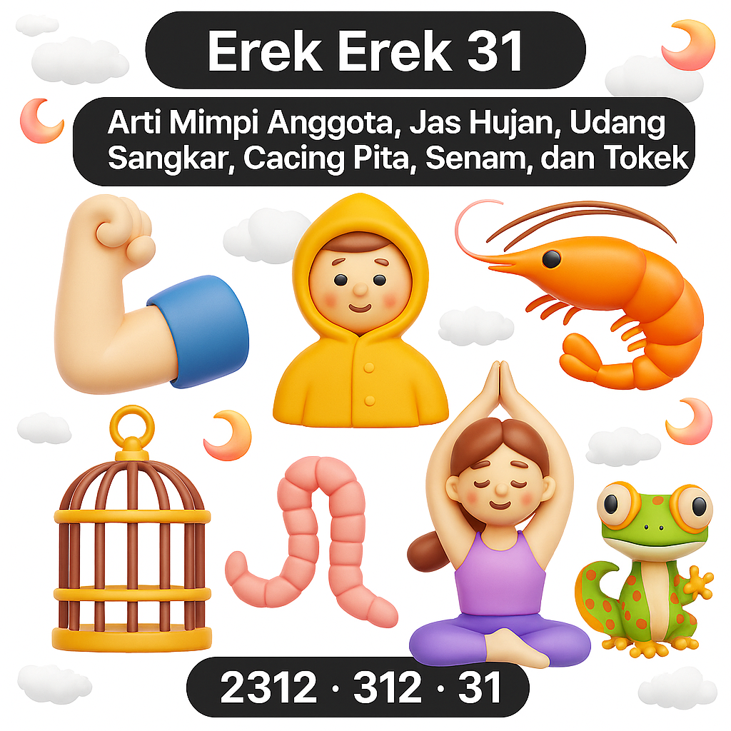 Erek Erek 31 Arti Mimpi Anggota, Jas Hujan, Udang, Sangkar, Cacing Pita, Senam, dan Tokek