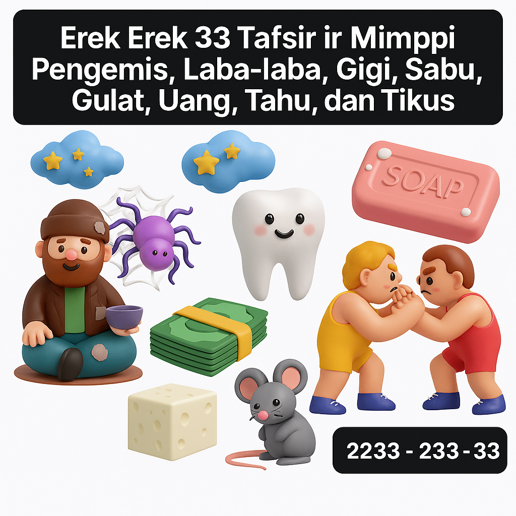 Erek Erek 33 Tafsir Mimpi Pengemis, Laba-laba, Gigi, Sabun, Gulat, Uang, Tahu, dan Tikus
