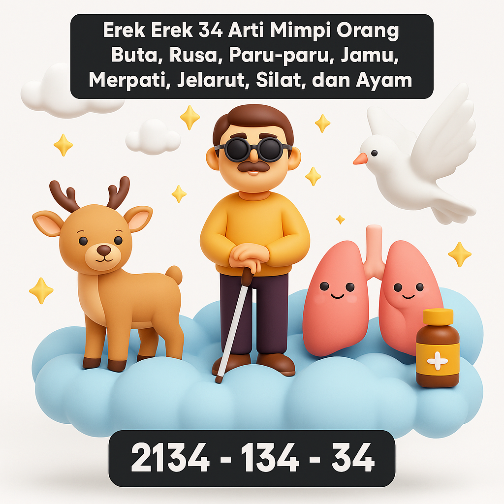 Erek Erek 34 Arti Mimpi Orang Buta, Rusa, Paru-paru, Jamu, Merpati, Jelarut, Silat, dan Ayam