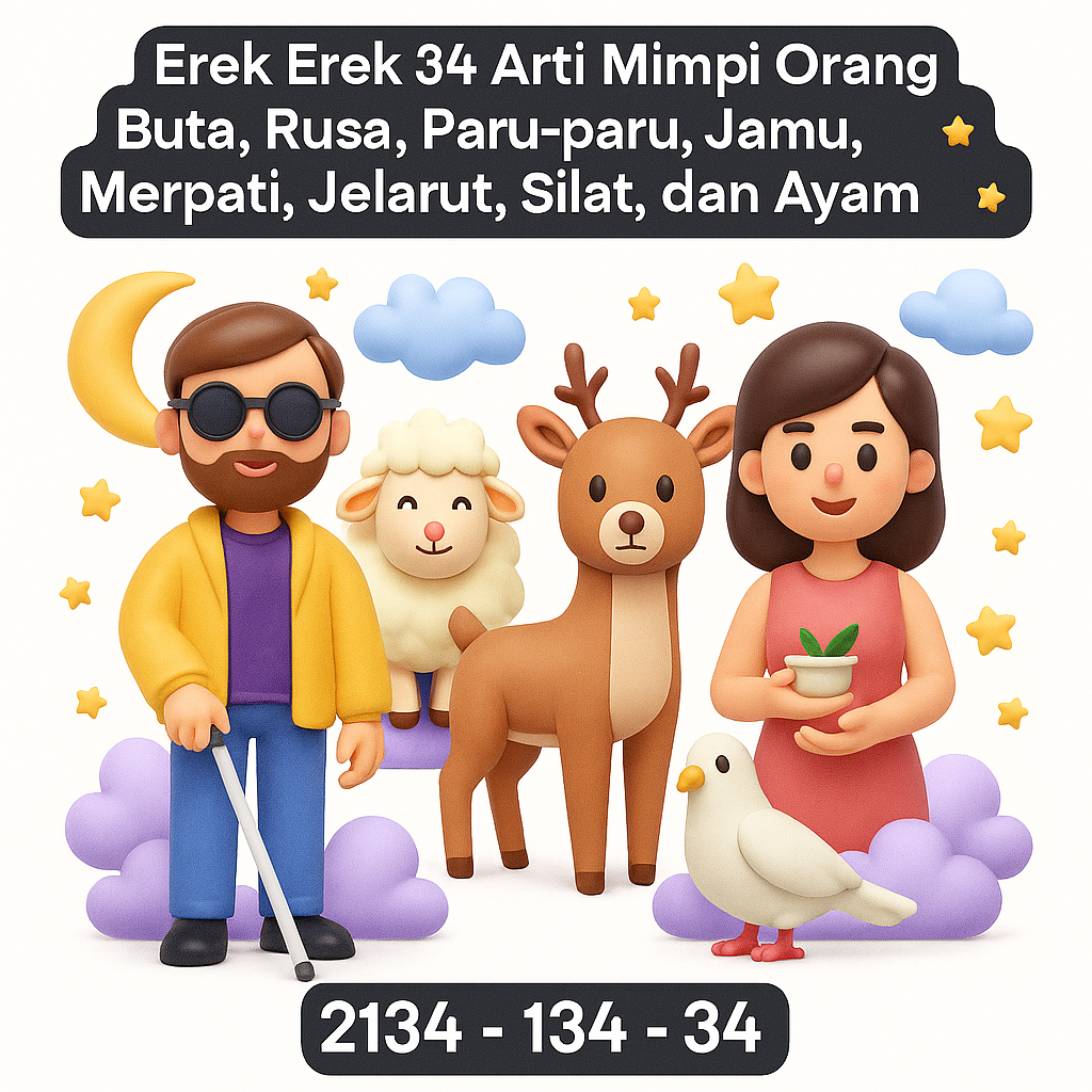 Erek Erek 34 Arti Mimpi Orang Buta, Rusa, Paru-paru, Jamu, Merpati, Jelarut, Silat, dan Ayam