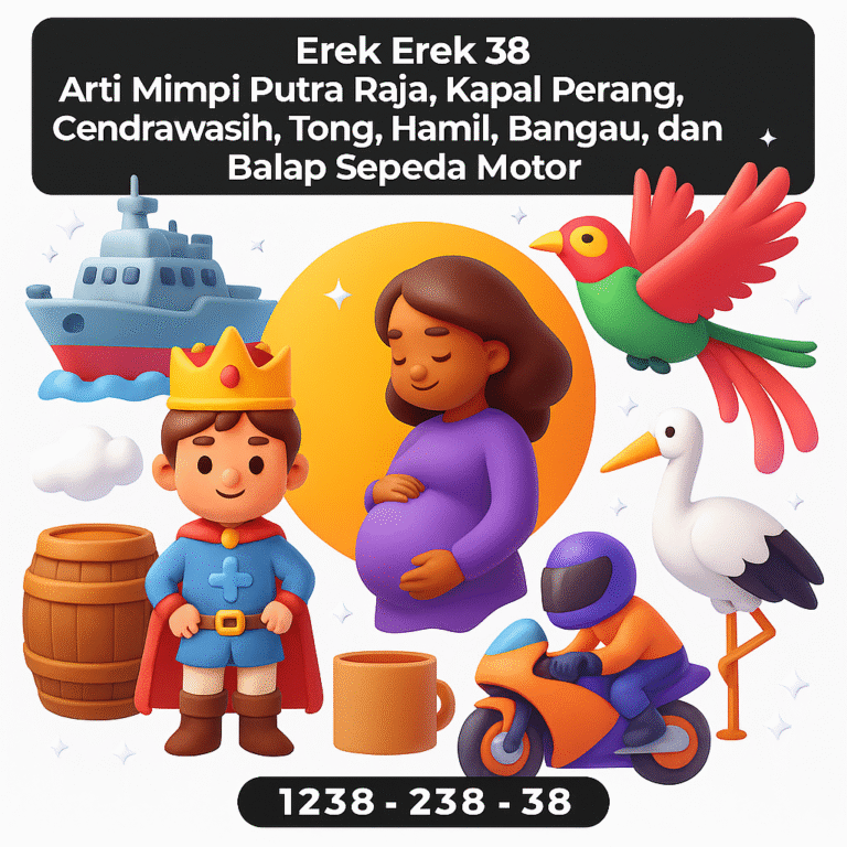 Erek Erek 38 Arti Mimpi Putra Raja, Kapal Perang, Cendrawasih, Tong, Hamil, Bangau, dan Balap Sepeda Motor