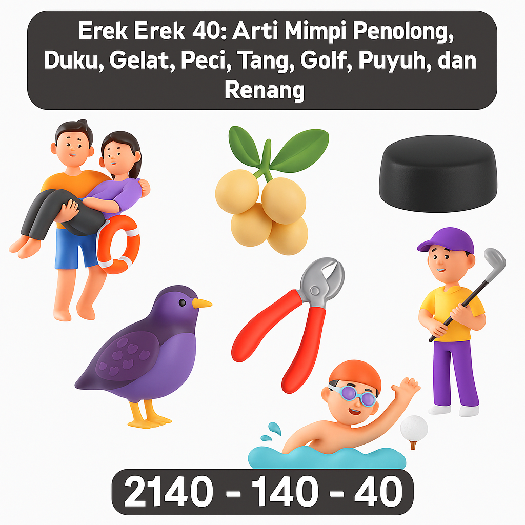 Erek Erek 40 Arti Mimpi Penolong, Duku, Gelat, Peci, Tang, Golf, Puyuh, dan Renang