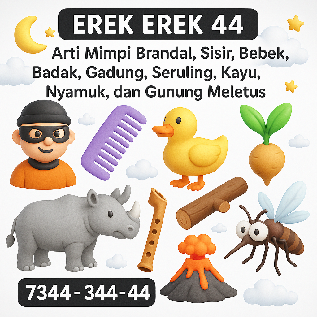 Erek Erek 44 Arti Mimpi Brandal, Sisir, Bebek, Badak, Gadung, Seruling, Kayu, Nyamuk, dan Gunung Meletus