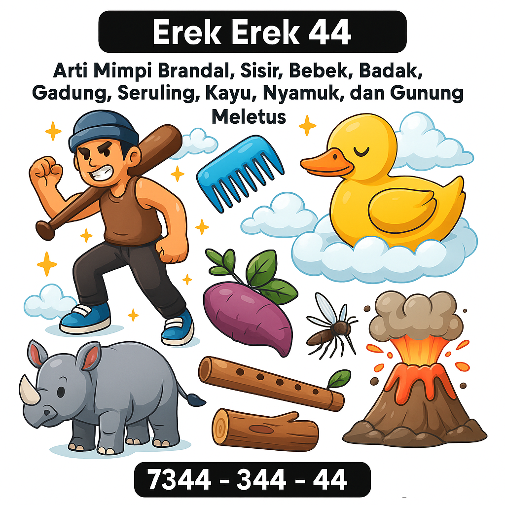 Erek Erek 44 Arti Mimpi Brandal, Sisir, Bebek, Badak, Gadung, Seruling, Kayu, Nyamuk, dan Gunung Meletus