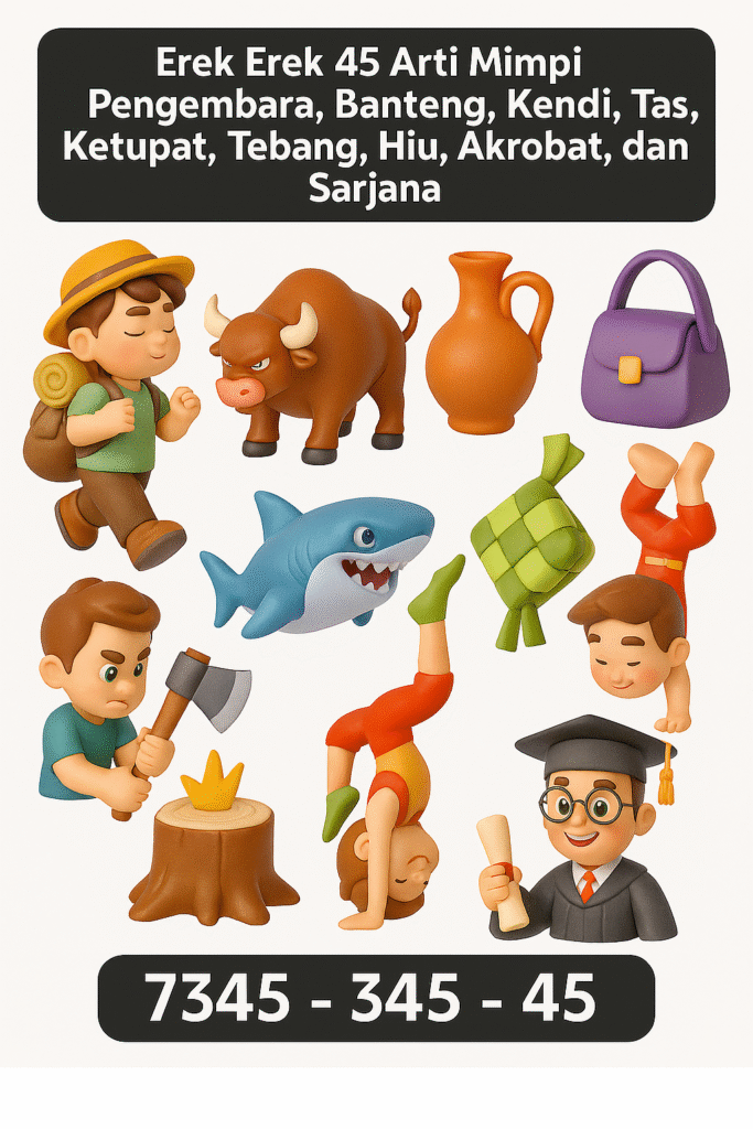 Erek Erek 45 Arti Mimpi Pengembara, Banteng, Kendi, Tas, Ketupat, Tebang, Hiu, Akrobat, dan Sarjana