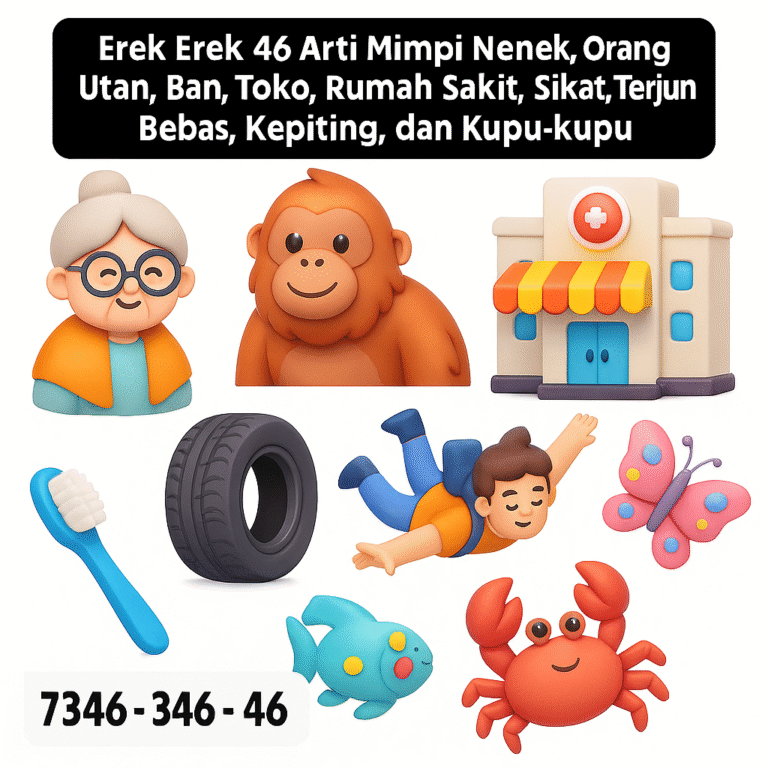 Erek Erek 46 Arti Mimpi Nenek, Orang Utan, Ban, Toko, Rumah Sakit, Sikat, Terjun Bebas, Kepiting, dan Kupu-kupu