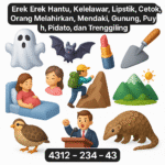 Erek Erek Hantu, Kelelawar, Lipstik, Cetok, Orang Melahirkan, Mendaki, Gunung, Puyuh, Pidato, dan Trenggiling