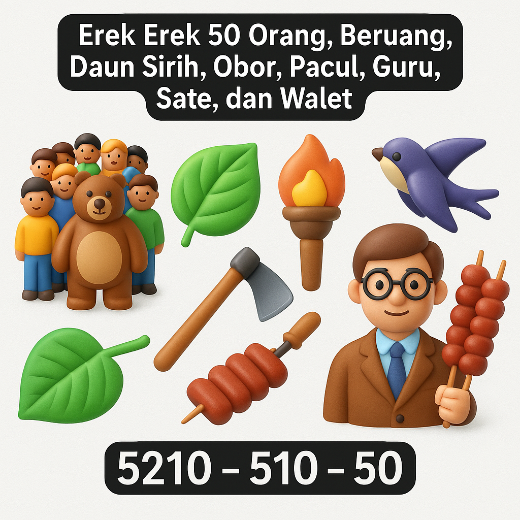 Erek Erek 50 Orang, Beruang, Daun Sirih, Obor, Pacul, Guru, Sate, dan Walet