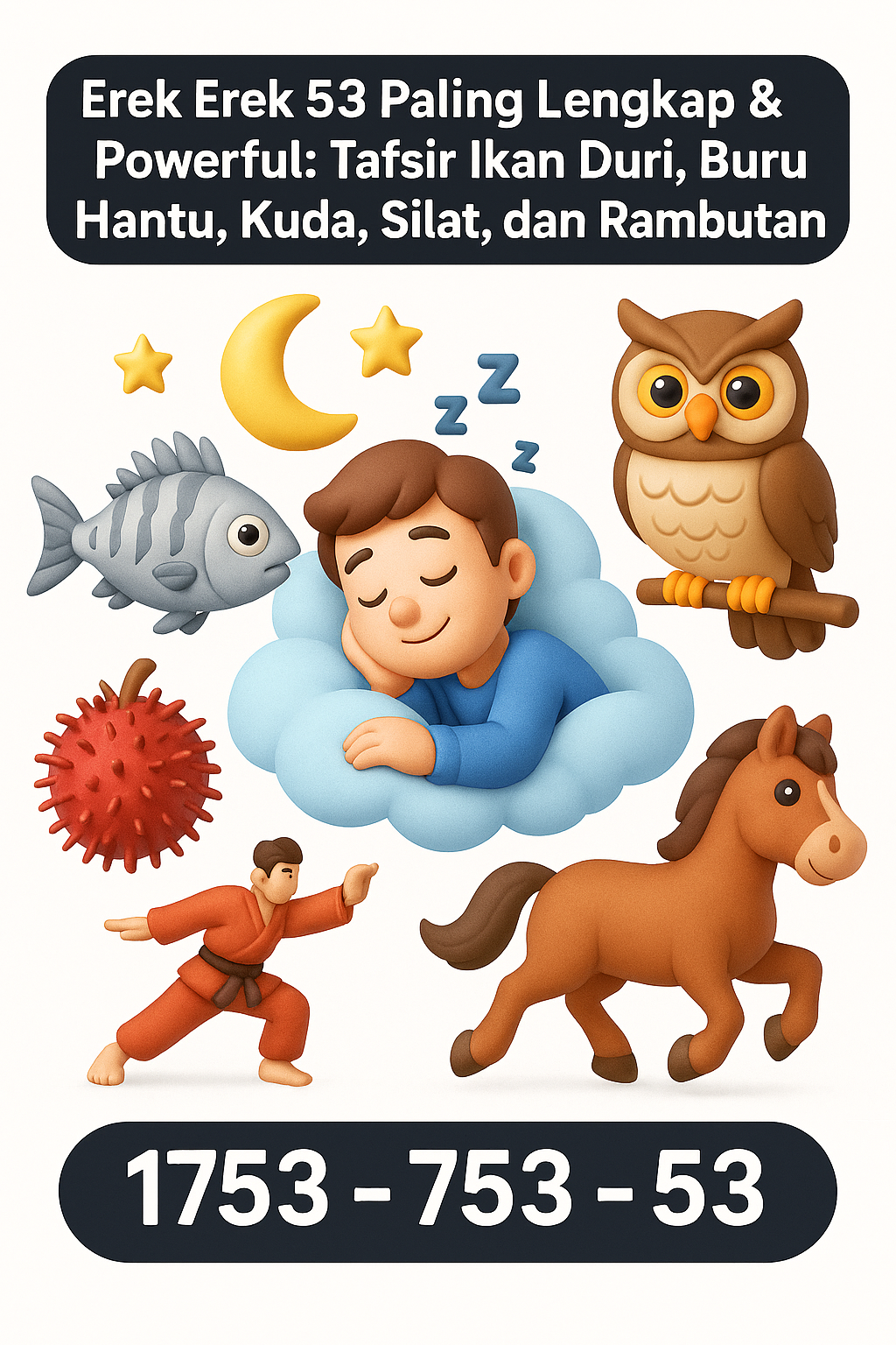 Erek Erek 53 Paling Lengkap & Powerful: Tafsir Ikan Duri, Burung Hantu, Kuda, Silat, dan Rambutan