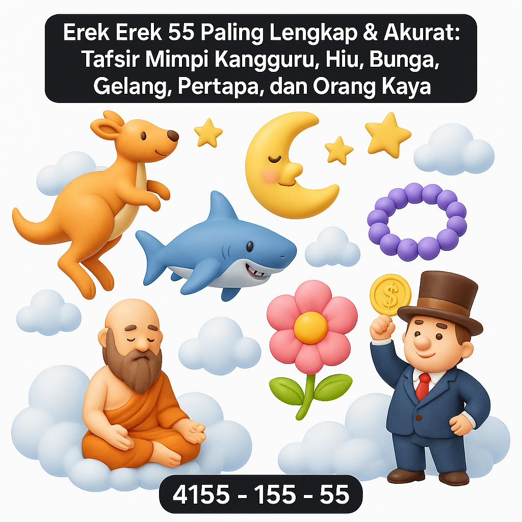 Erek Erek 55 Paling Lengkap & Akurat: Tafsir Mimpi Kangguru, Hiu, Bunga, Gelang, Pertapa, dan Orang Kaya