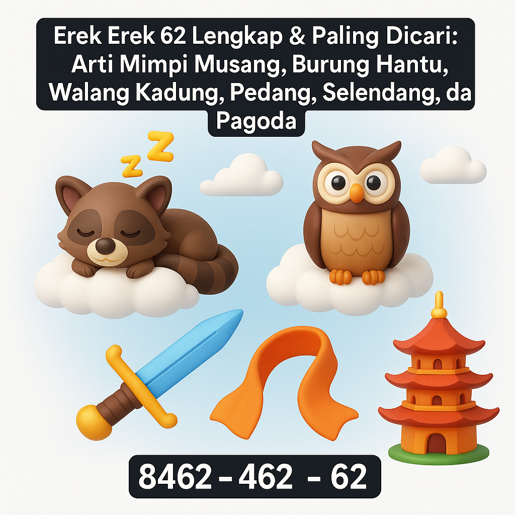 Erek Erek 62 Lengkap & Paling Dicari: Arti Mimpi Musang, Burung Hantu, Walang Kadung, Pedang, Selendang, dan Pagoda