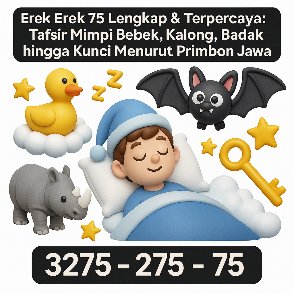 Erek Erek 75 Lengkap & Terpercaya: Tafsir Mimpi Bebek, Kalong, Badak hingga Kunci Menurut Primbon Jawa
