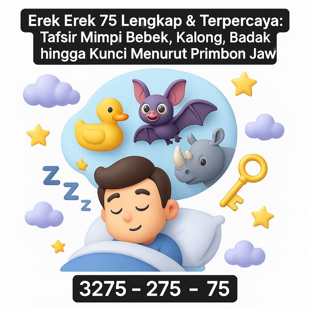 Erek Erek 75 Lengkap & Terpercaya: Tafsir Mimpi Bebek, Kalong, Badak hingga Kunci Menurut Primbon Jawa