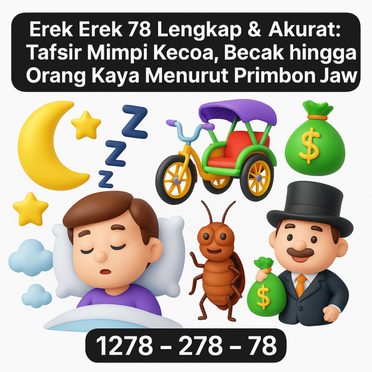 Erek Erek 78 Lengkap & Akurat: Tafsir Mimpi Kecoa, Becak hingga Orang Kaya Menurut Primbon Jawa
