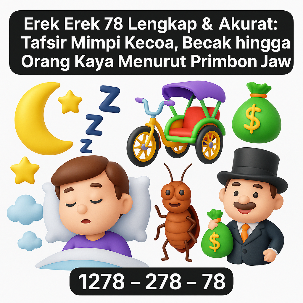 Erek Erek 78 Lengkap & Akurat: Tafsir Mimpi Kecoa, Becak hingga Orang Kaya Menurut Primbon Jawa