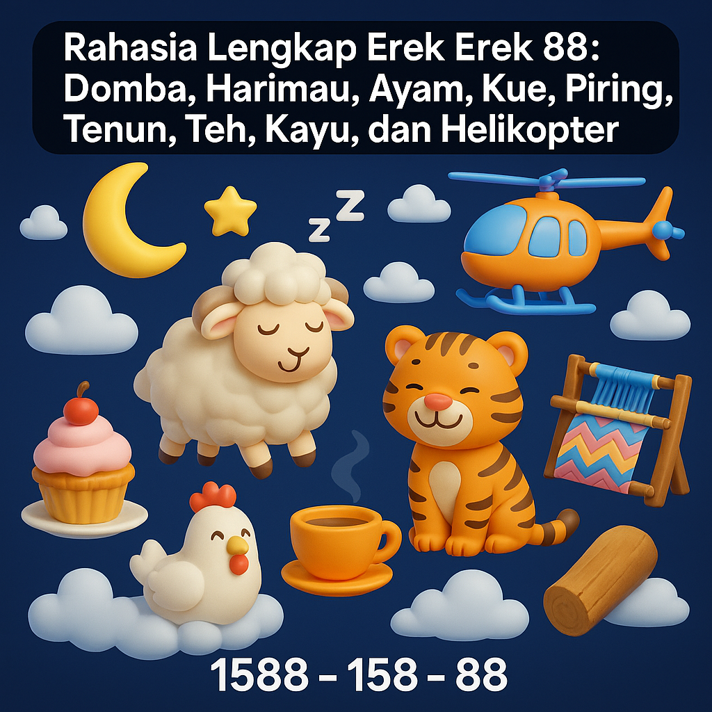 Rahasia Lengkap Erek Erek 88: Domba, Harimau, Ayam, Kue, Piring, Tenun, Teh, Kayu, dan Helikopter