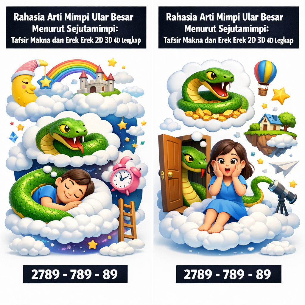 Rahasia Arti Mimpi Ular Besar Menurut Sejutamimpi: Tafsir Makna dan Erek Erek 2D 3D 4D Lengkap