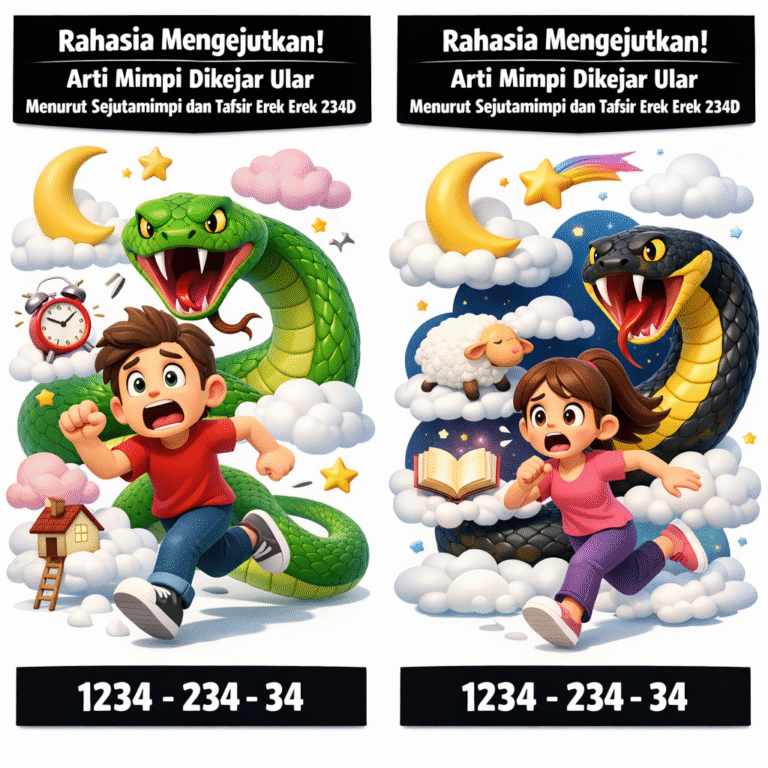 Rahasia Mengejutkan! Arti Mimpi Dikejar Ular Menurut Sejutamimpi dan Tafsir Erek Erek 234D