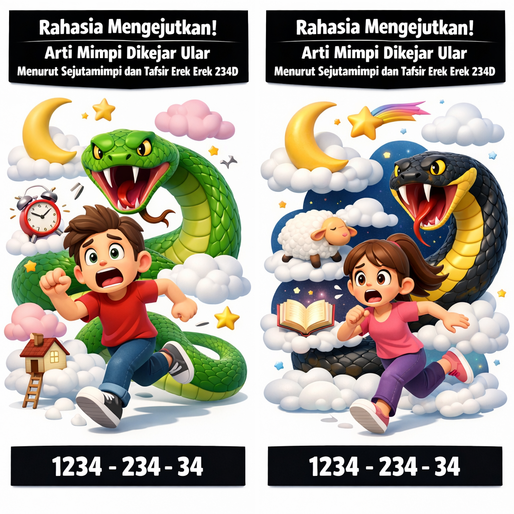 Rahasia Mengejutkan! Arti Mimpi Dikejar Ular Menurut Sejutamimpi dan Tafsir Erek Erek 234D