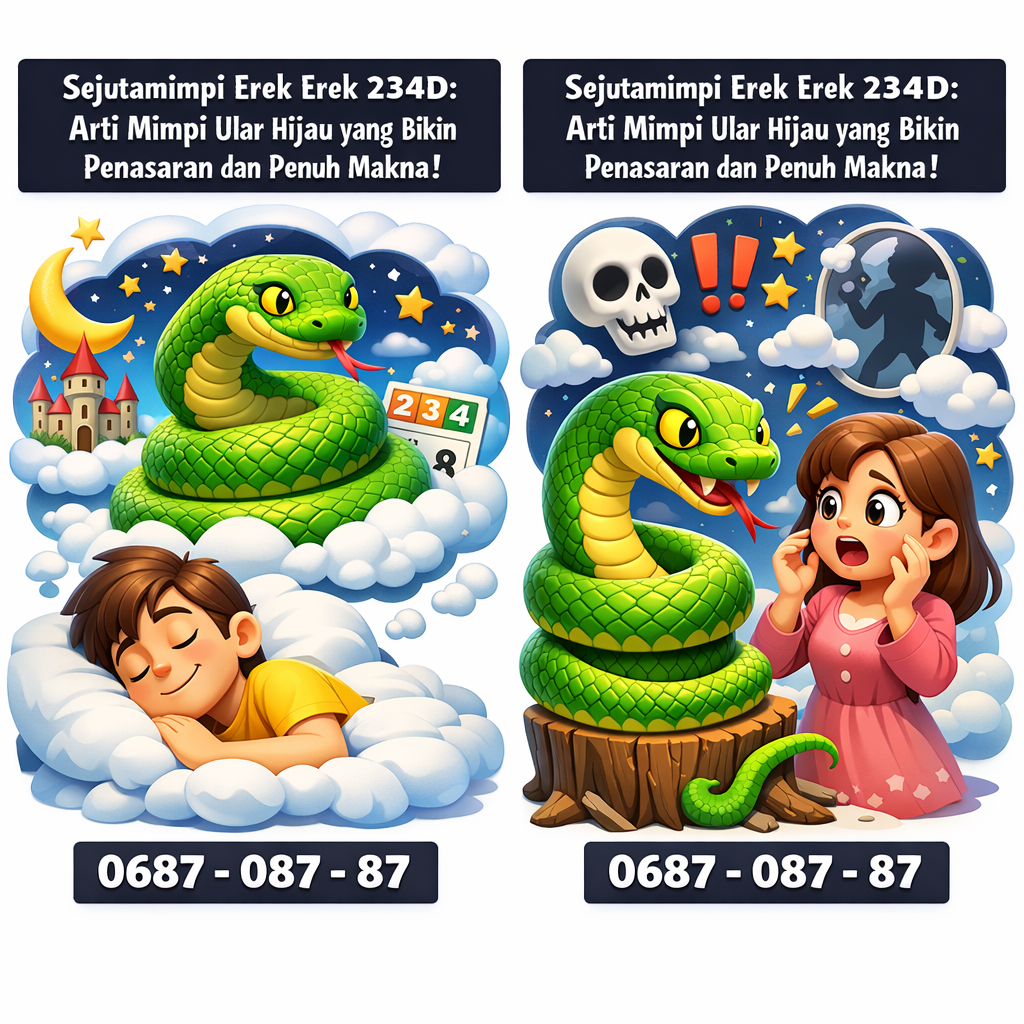 Arti mimpi ular hijau lengkap dengan tafsir, makna spiritual, dan kode alam. Temukan penjelasan arti mimpi ular hijau yang bikin penasaran di sini!