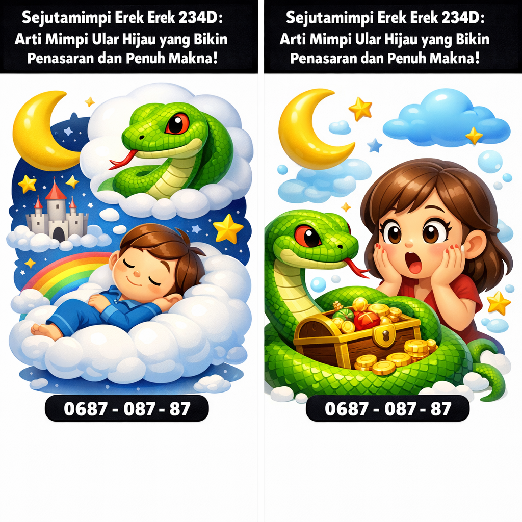 Arti mimpi ular hijau lengkap dengan tafsir, makna spiritual, dan kode alam. Temukan penjelasan arti mimpi ular hijau yang bikin penasaran di sini!