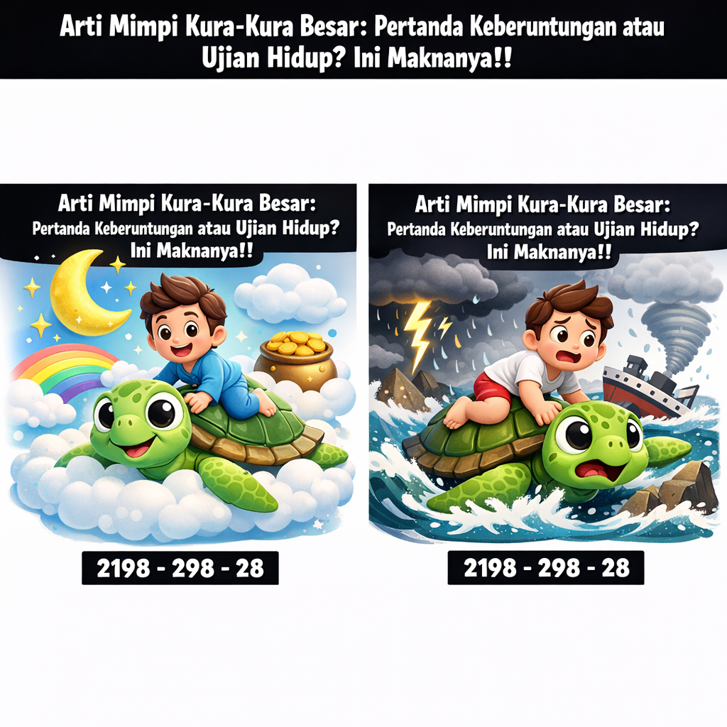 Temukan arti mimpi kura-kura besar yang penuh makna tentang kesabaran, rezeki, dan perjalanan hidup. Simak tafsir lengkap dan kode alamnya di sini.