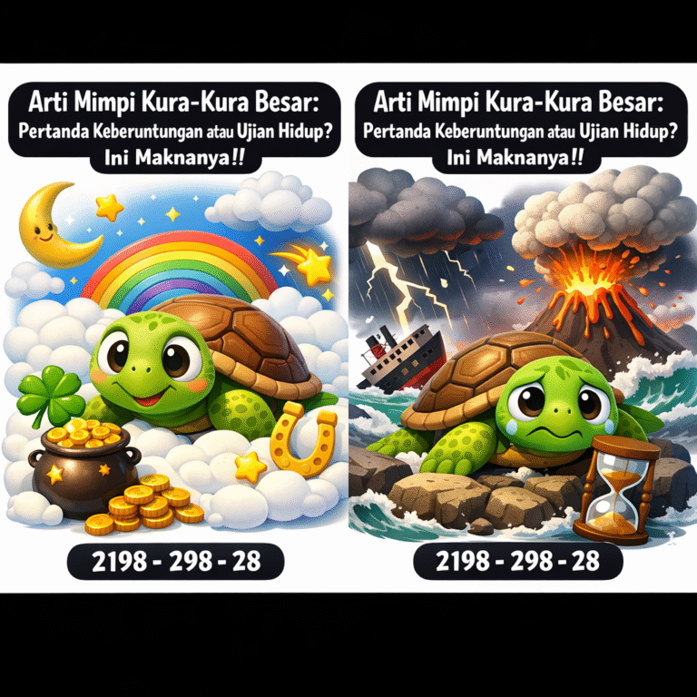 Temukan arti mimpi kura-kura besar yang penuh makna tentang kesabaran, rezeki, dan perjalanan hidup. Simak tafsir lengkap dan kode alamnya di sini.