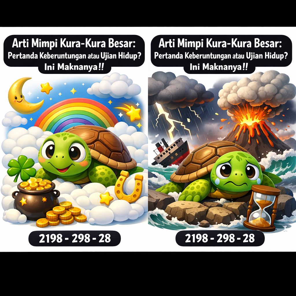 Temukan arti mimpi kura-kura besar yang penuh makna tentang kesabaran, rezeki, dan perjalanan hidup. Simak tafsir lengkap dan kode alamnya di sini.