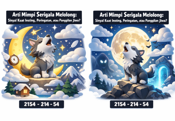 Serigala melolong di malam hari